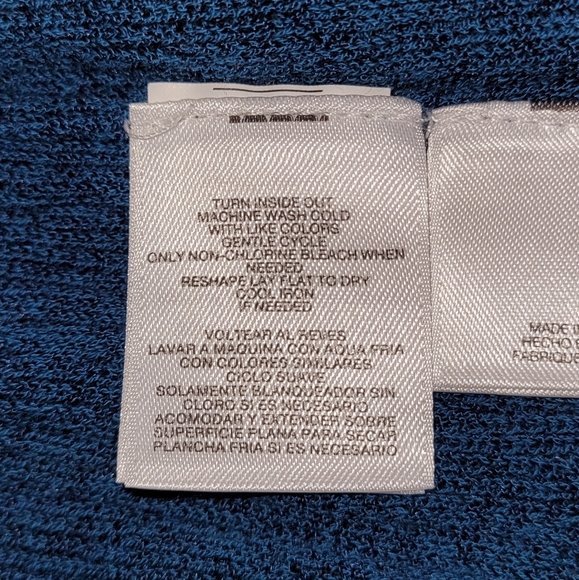 Jones Studio Separates Women's 3/4 Sleeves Open Front Cardigan Blue Size Large - Picture 8 of 9